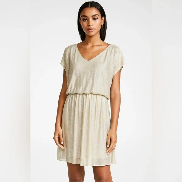 Gianni Bini | Dresses | Gianni Bini Metallic Dolmansleeve Blouson Midi Dress  Size Medium Nwot | Poshmark